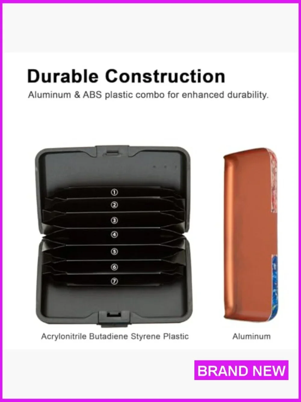 Slim RFID Blocking Aluminum Card Holder Compact Minimalist Unisex Travel